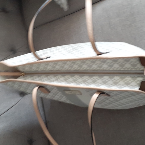 Kate spade gray cream canvas tote bag - Picture 10 of 16